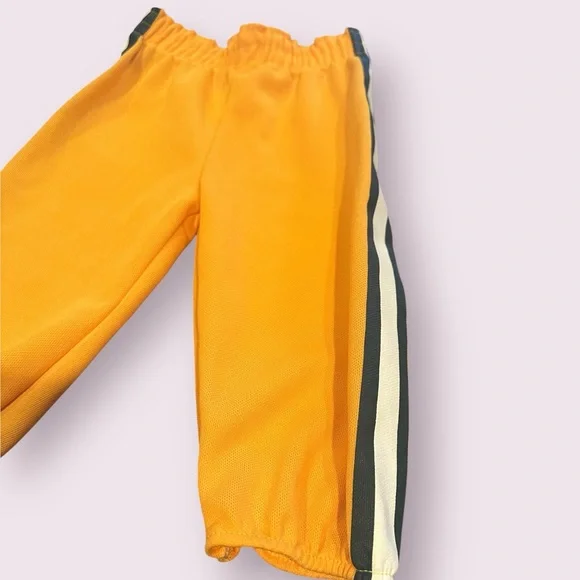 Baby/Toddler Franklin Yellow Green Football Style Pants W/Side Stripes Sz Small - Picture 2 of 6